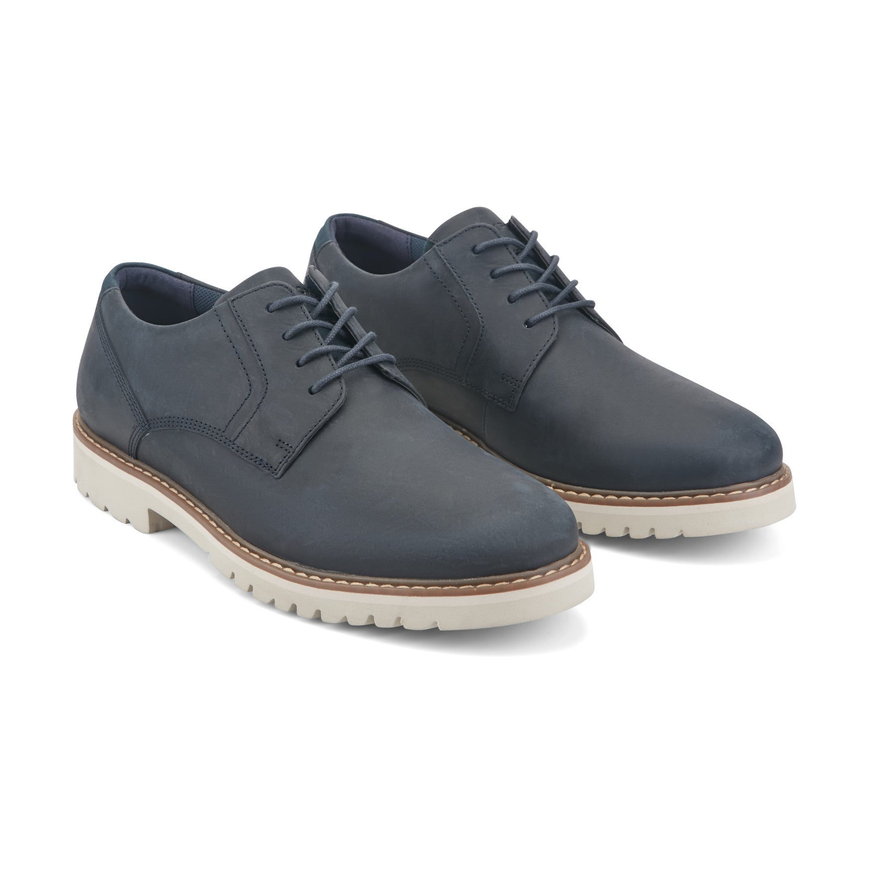 Men Rockport Maverick Plain Toe Oxford New Dress Blues Leather
