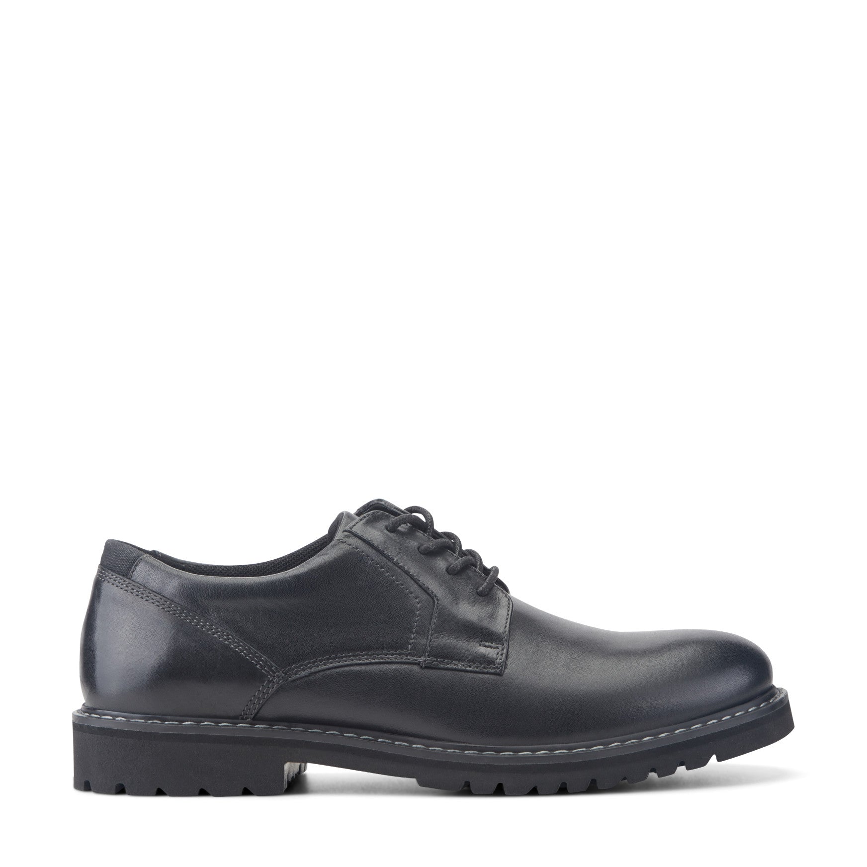 Men Rockport Maverick Plain Toe Oxford Black Leather
