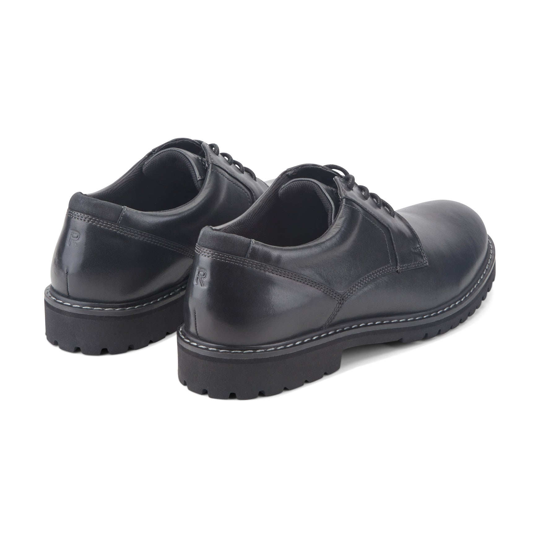 Men Rockport Maverick Plain Toe Oxford Black Leather