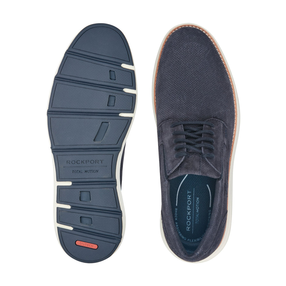 Men Rockport Total Motion Cadman Casual Lace-up Oxford Sneakers Dark Blue Suede