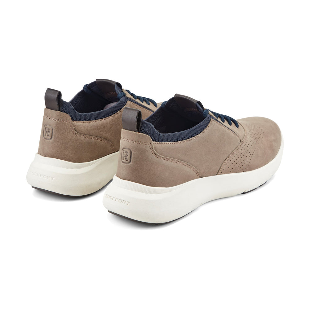 Men Rockport Jeffson Casual Lace-up Sneakers Taupe Leather