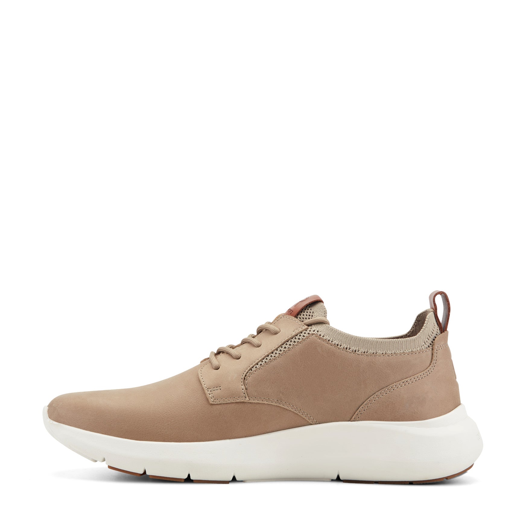 Men Rockport Jonston Lace-up Casual Sneakers Taupe Leather