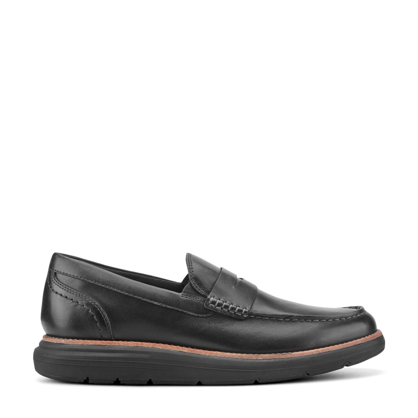 Men Rockport Total Motion Cadwyn Loafers Black Leather