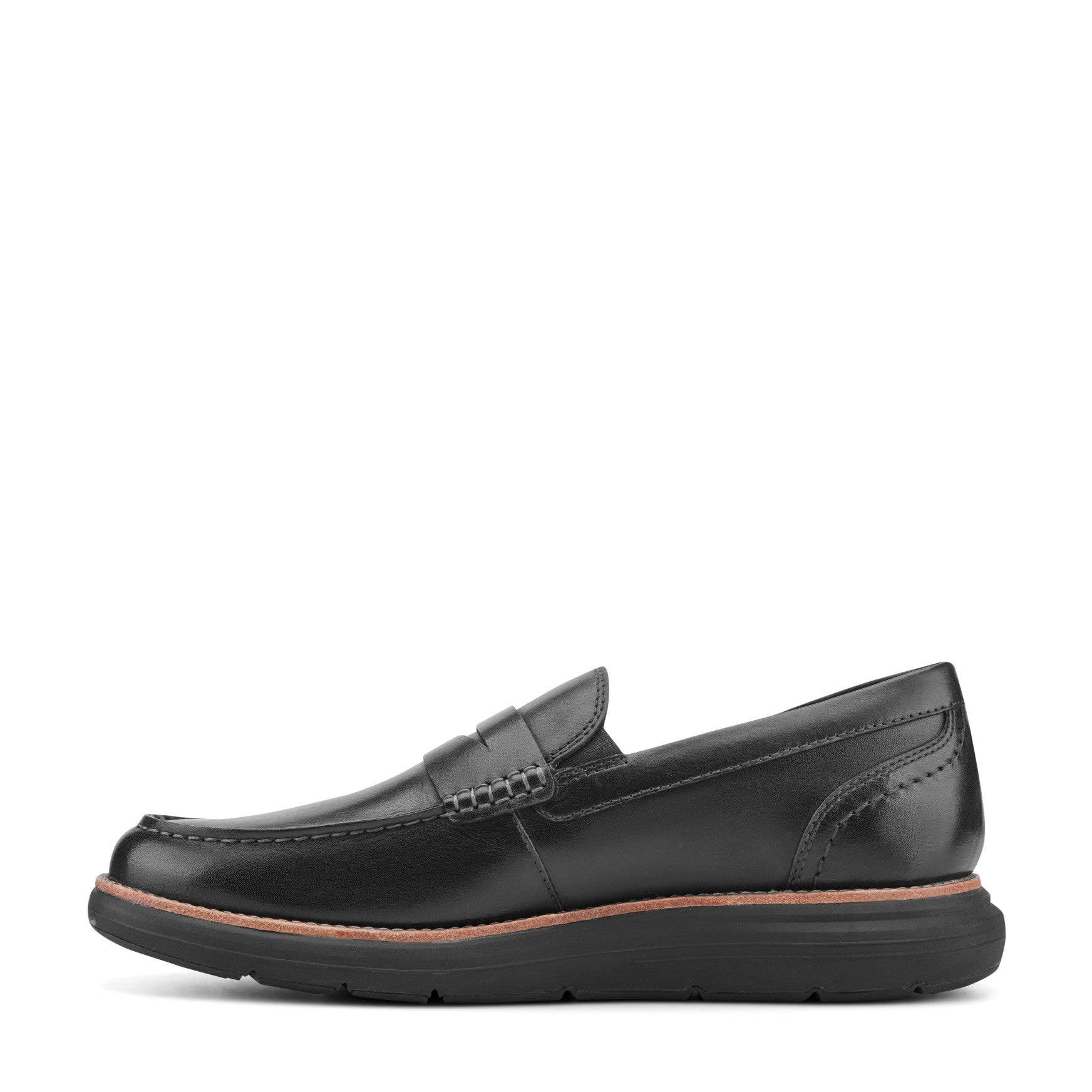 Men Rockport Total Motion Cadwyn Loafers Black Leather