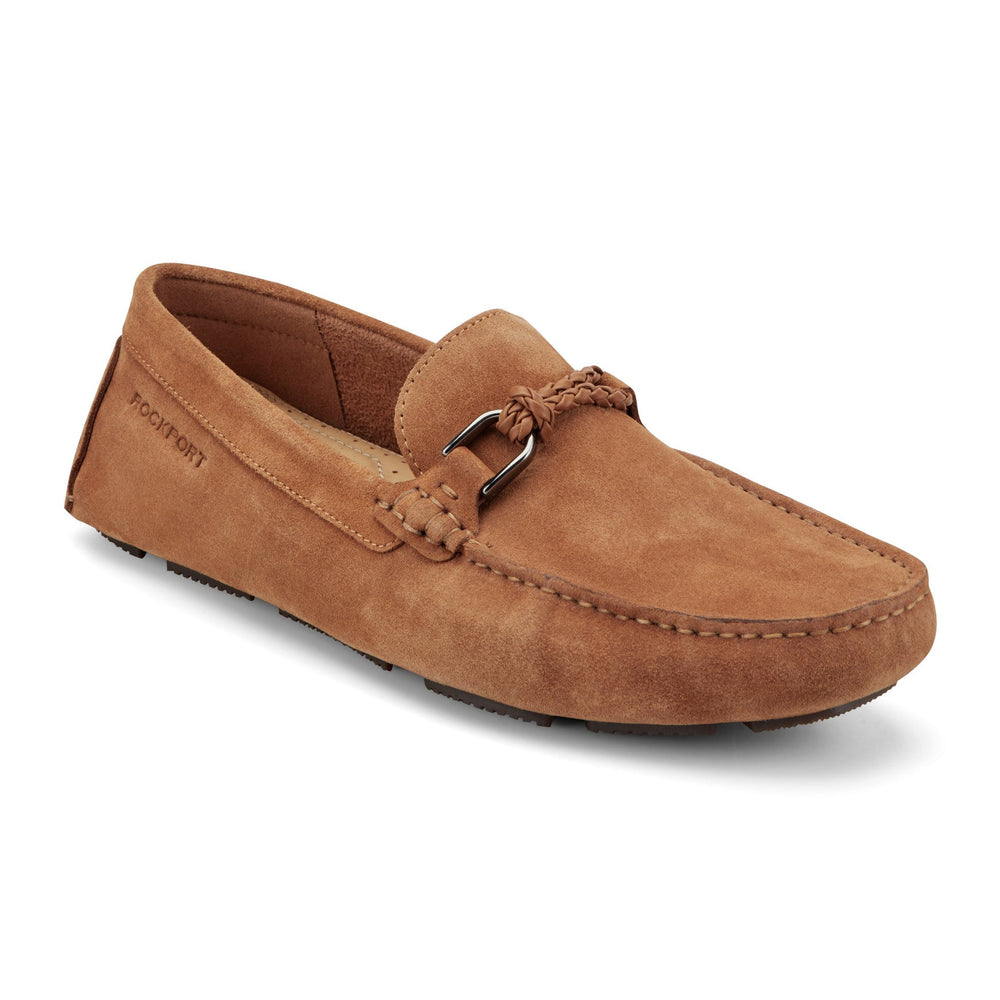 Men Rockport Roland Loafers Medium Natural Suede