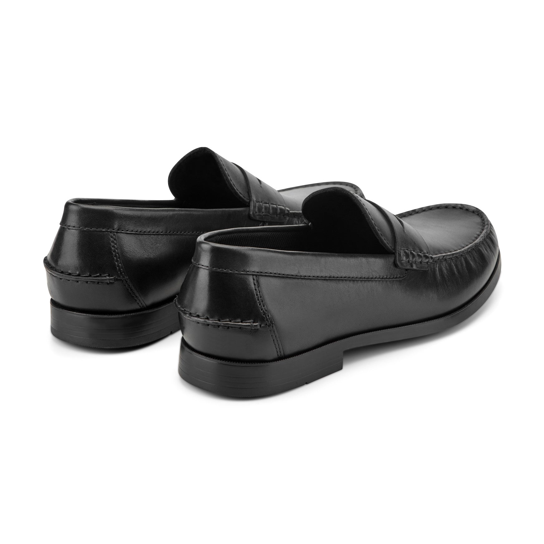Men Rockport Willcox Classic Penny Loafers Black Leather