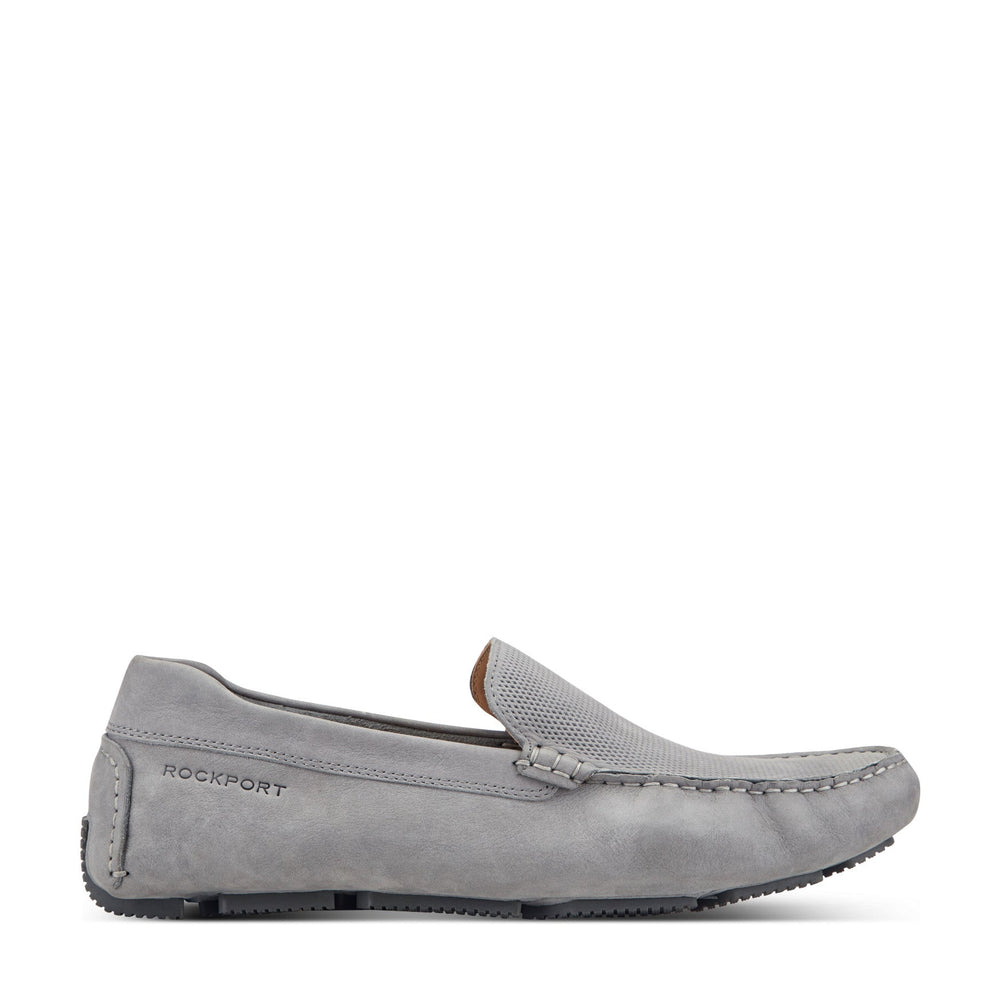 Men Rockport Rodger Loafers Light Gray Suede