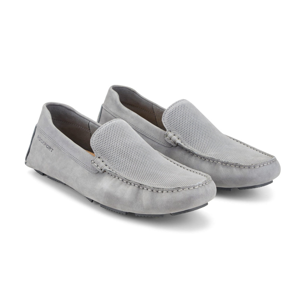 Men Rockport Rodger Loafers Light Gray Suede
