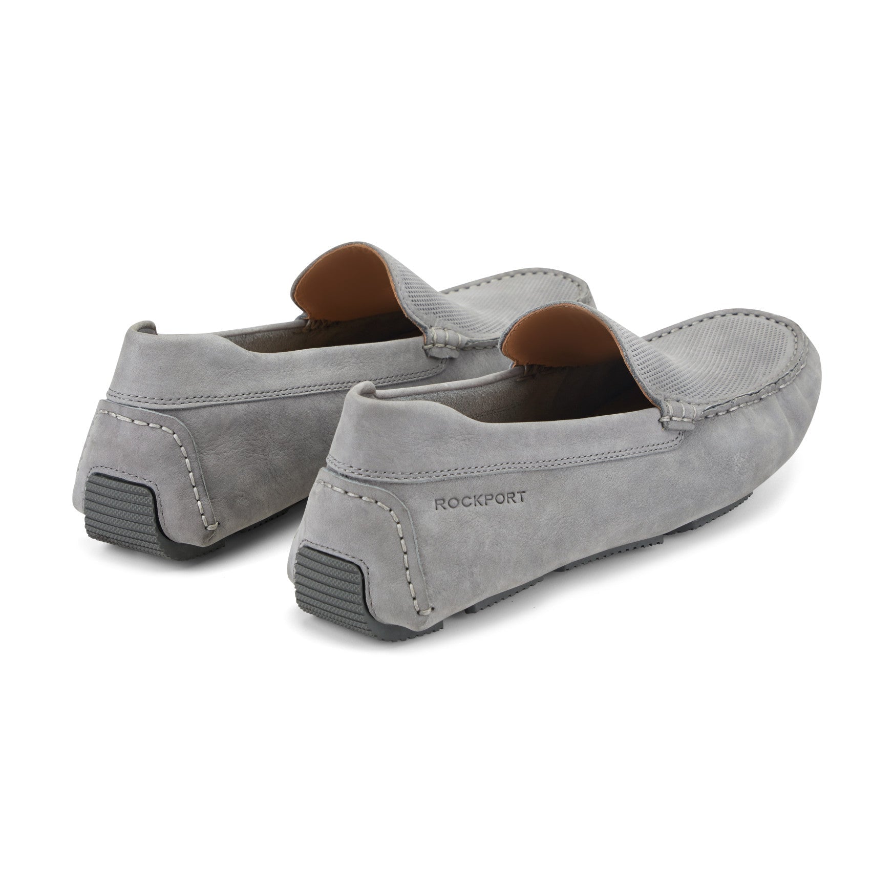Men Rockport Rodger Loafers Light Gray Suede