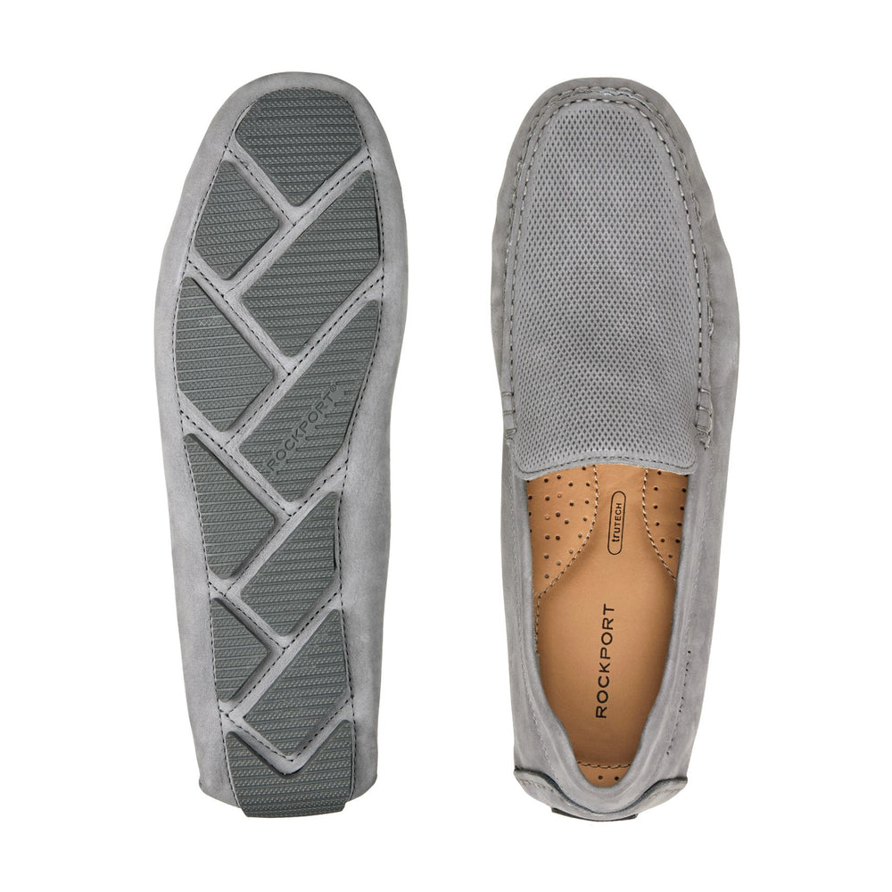 Men Rockport Rodger Loafers Light Gray Suede