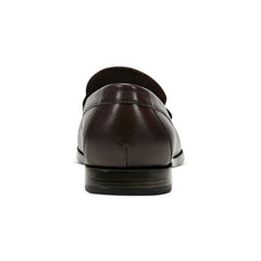 Men Rockport Whitley Loafers Dark Brown Leather