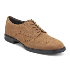 Men Rockport Keegan Dress Wing Tip Lace-up Oxfords Cognac Suede