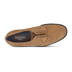Men Rockport Keegan Dress Wing Tip Lace-up Oxfords Cognac Suede