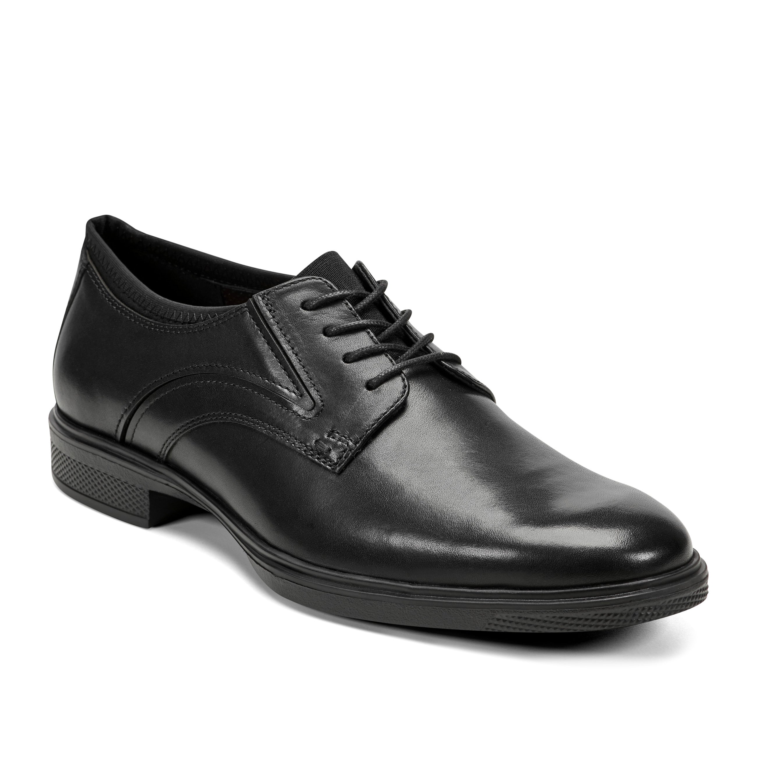 Men Rockport Keelan Dress Plain Toe Lace-up Oxfords Black Leather