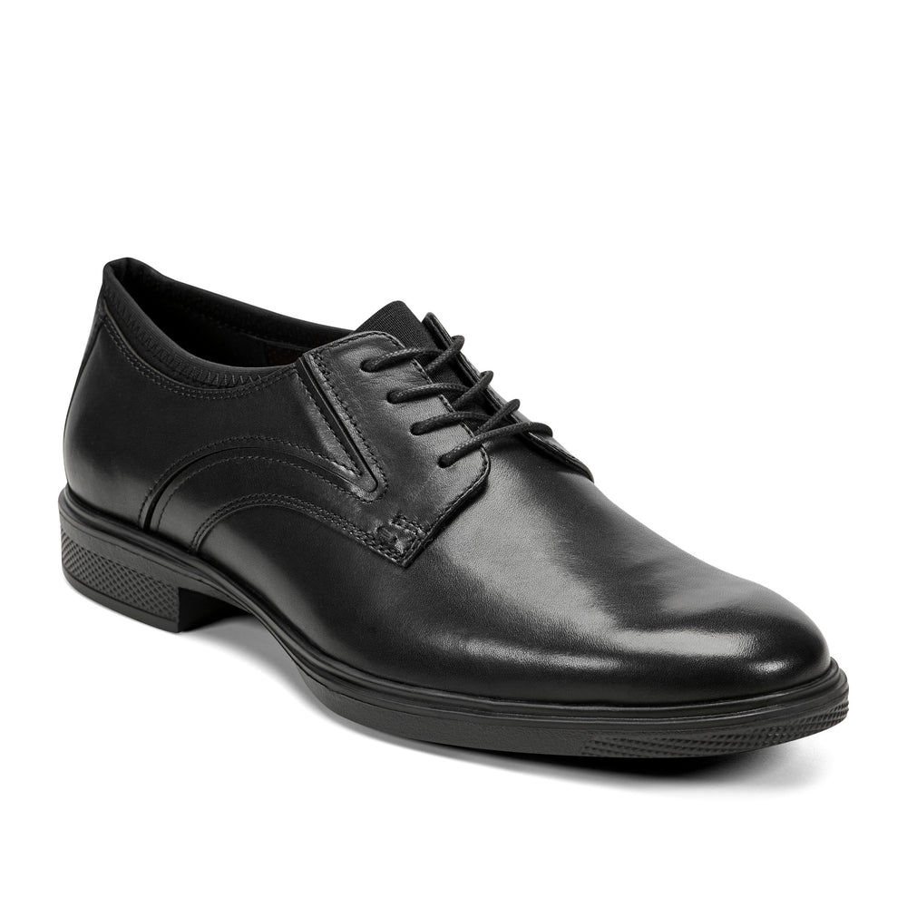 Men Rockport Keelan Dress Plain Toe Lace-up Oxfords Black Leather