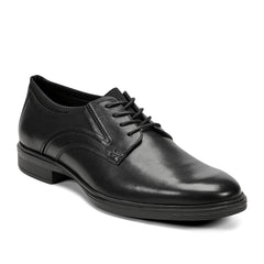 Men Rockport Keelan Dress Plain Toe Lace-up Oxfords Black Leather