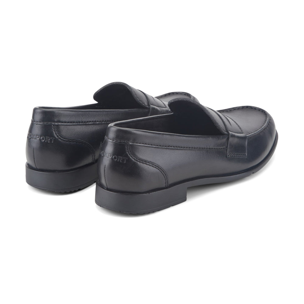 Men Rockport Classic Penny Loafers Black Leather