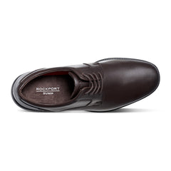 Men Rockport Charles Road Plain Toe Oxford Dark Brown Leather