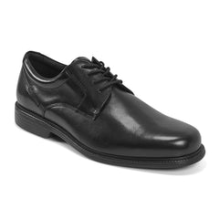 Men Rockport Charles Road Plain Toe Oxford Black Leather
