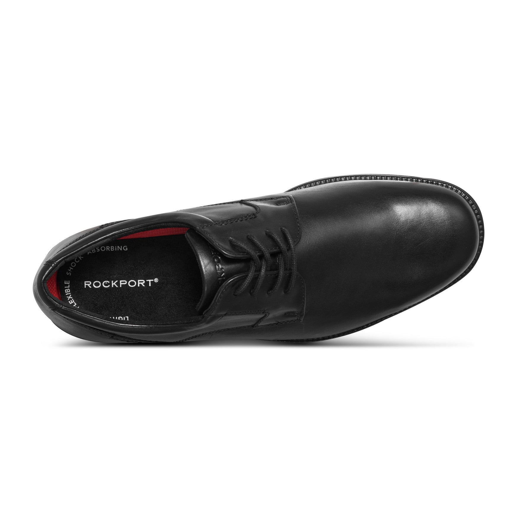 Men Rockport Charles Road Plain Toe Oxford Black Leather