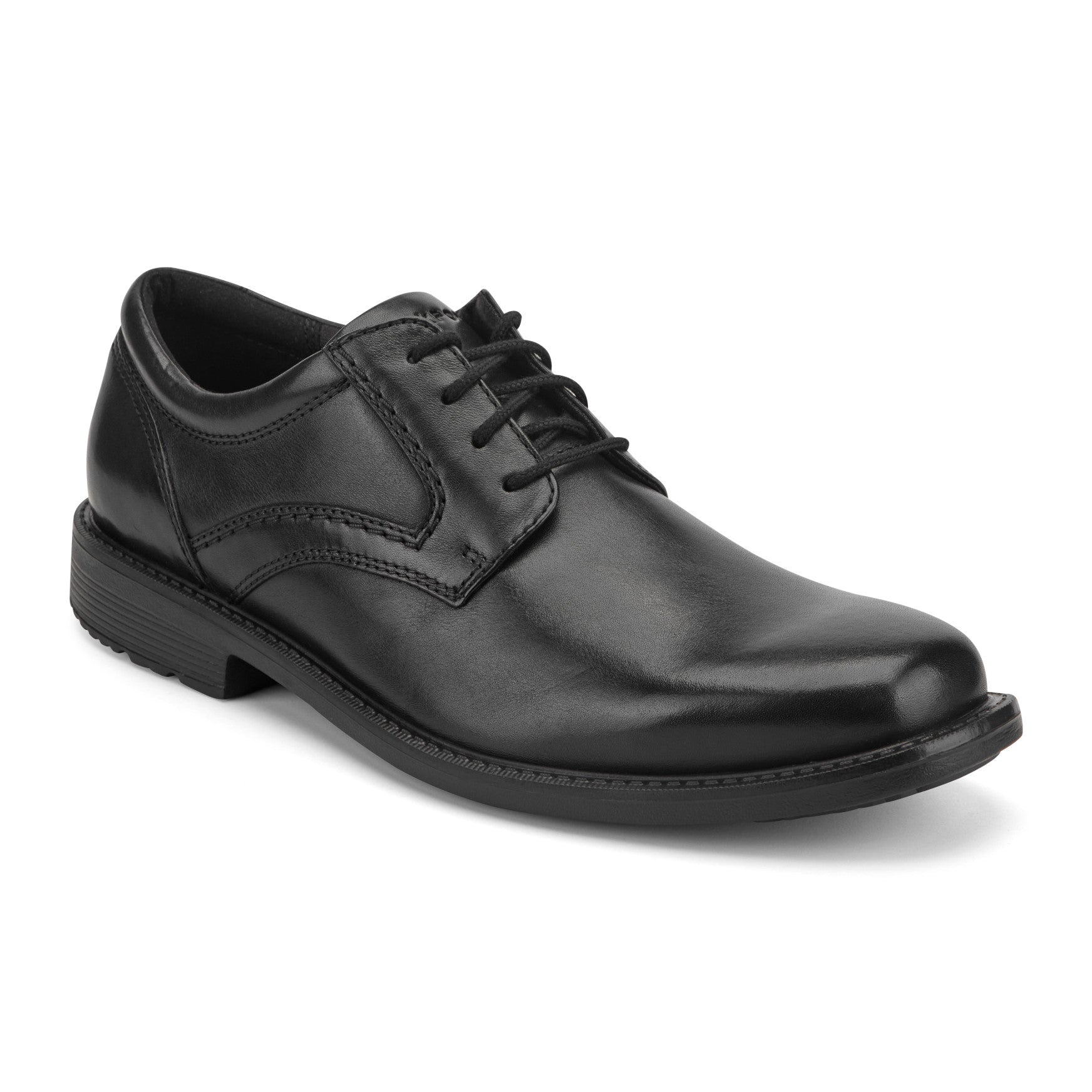 Men Rockport Style Leader 2 Plain Toe Oxford Black Leather