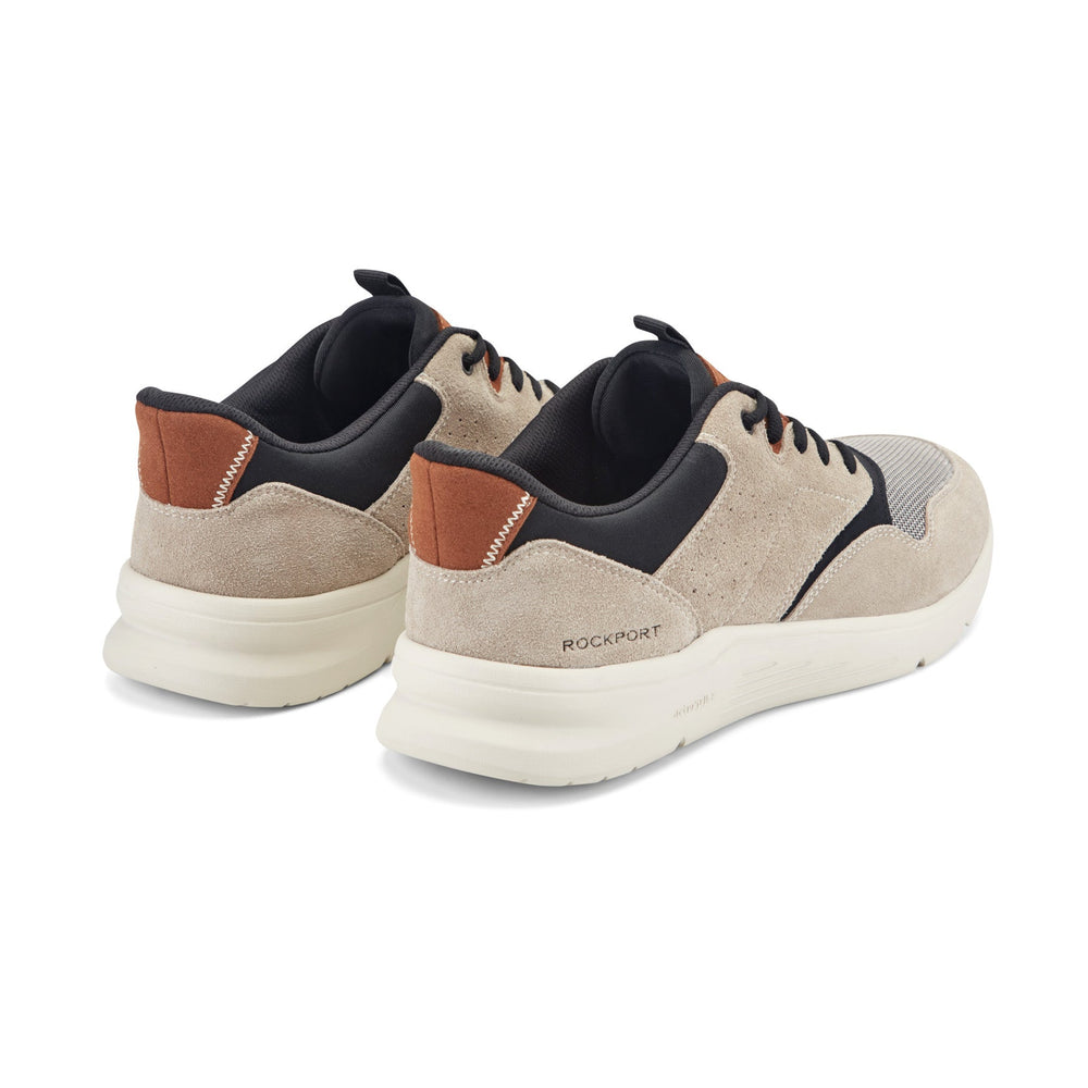 Men Rockport Shawn Step Activated Casual Lace-up Sneakers Taupe Suede