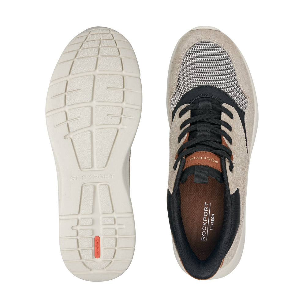 Men Rockport Shawn Step Activated Casual Lace-up Sneakers Taupe Suede