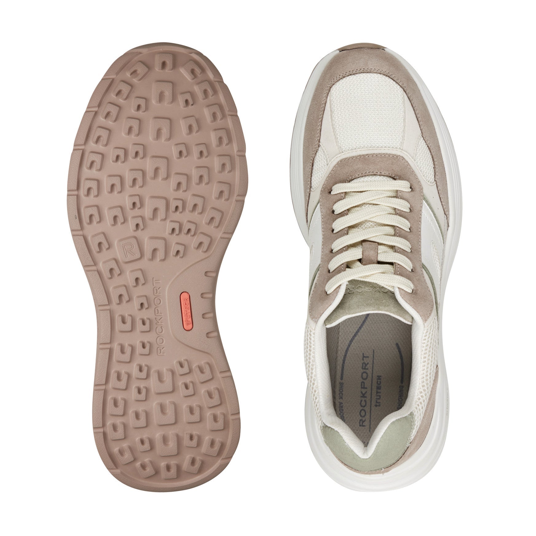 Men Rockport Henry Casual Lace-Up Sneakers Light Green Suede