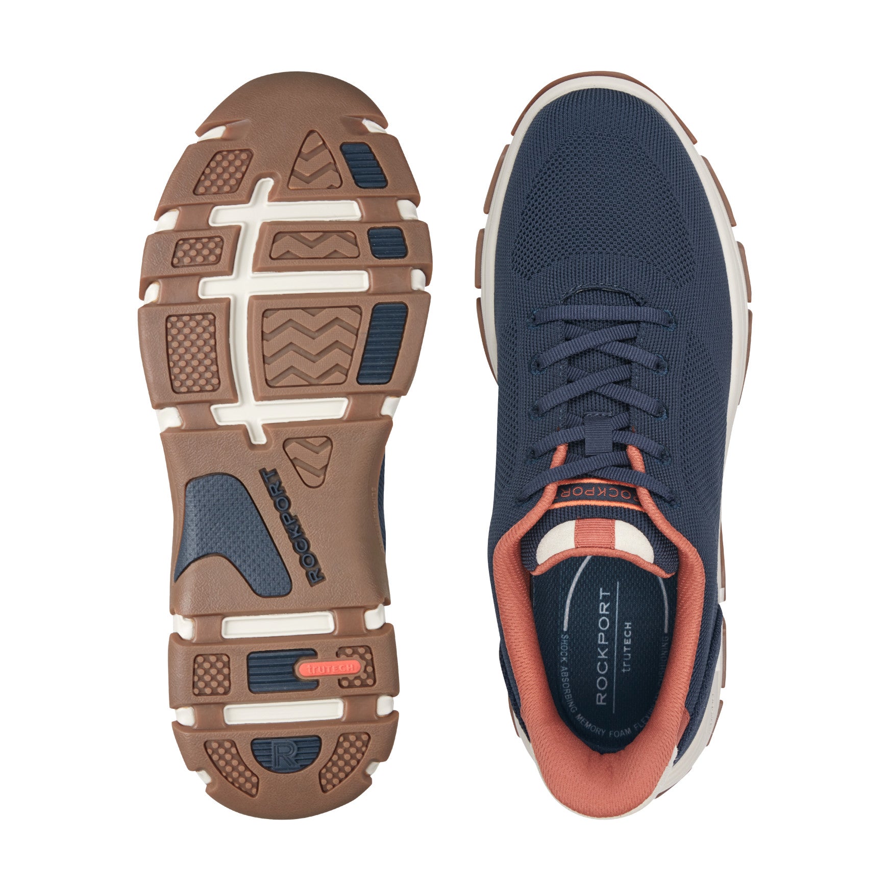 Men Rockport Rafferty Step Activated Lace-up Casual Sneakers Dark Blue