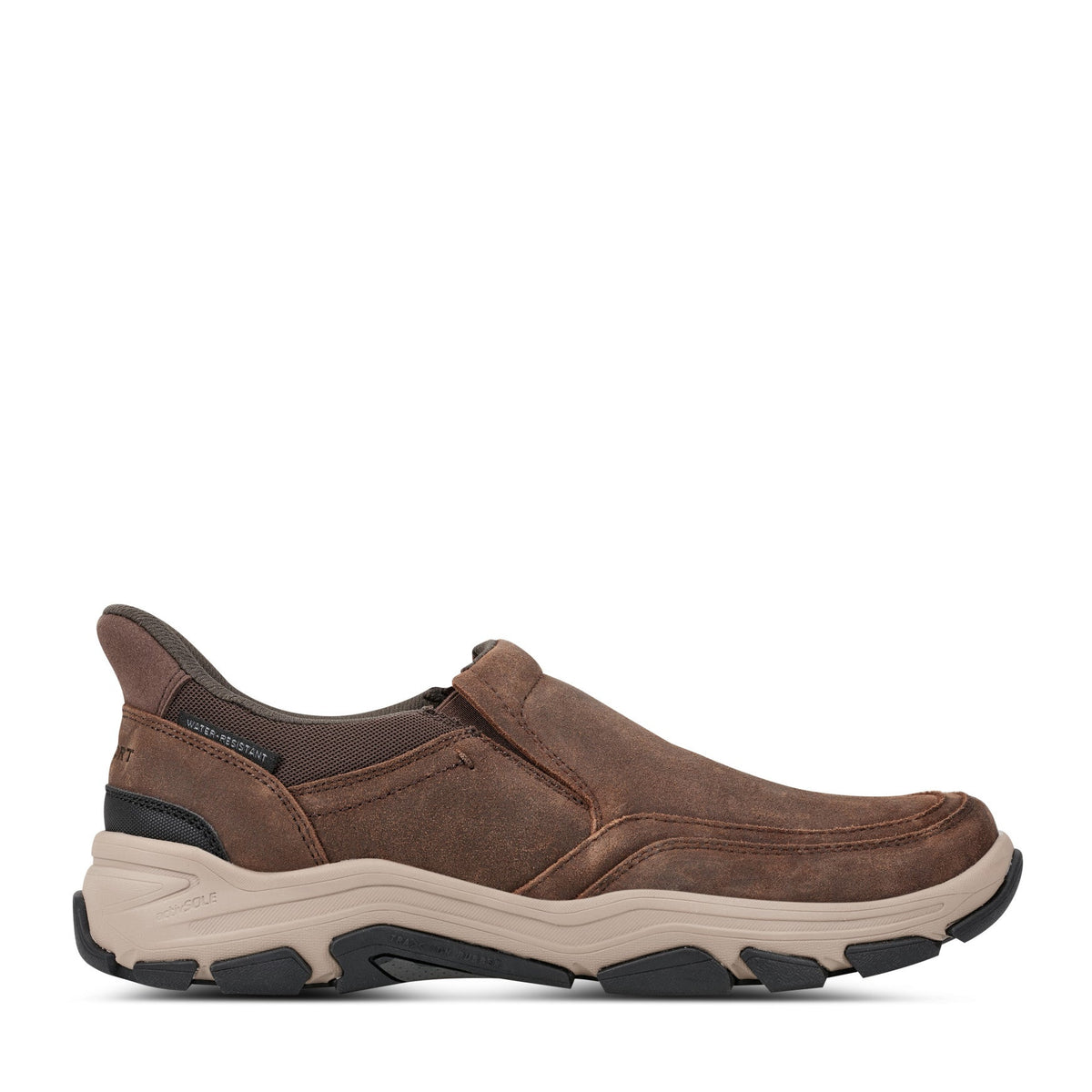 Men Rockport Reece Step Activated Slip-ons Medium Brown Suede