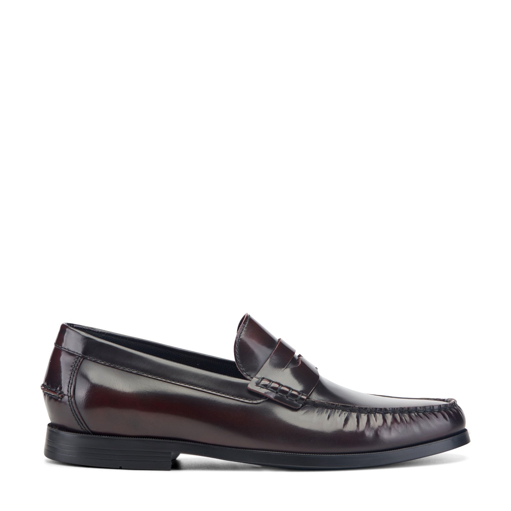 Men Rockport Willcox Classic Penny Loafers Dark Burgundy Leather
