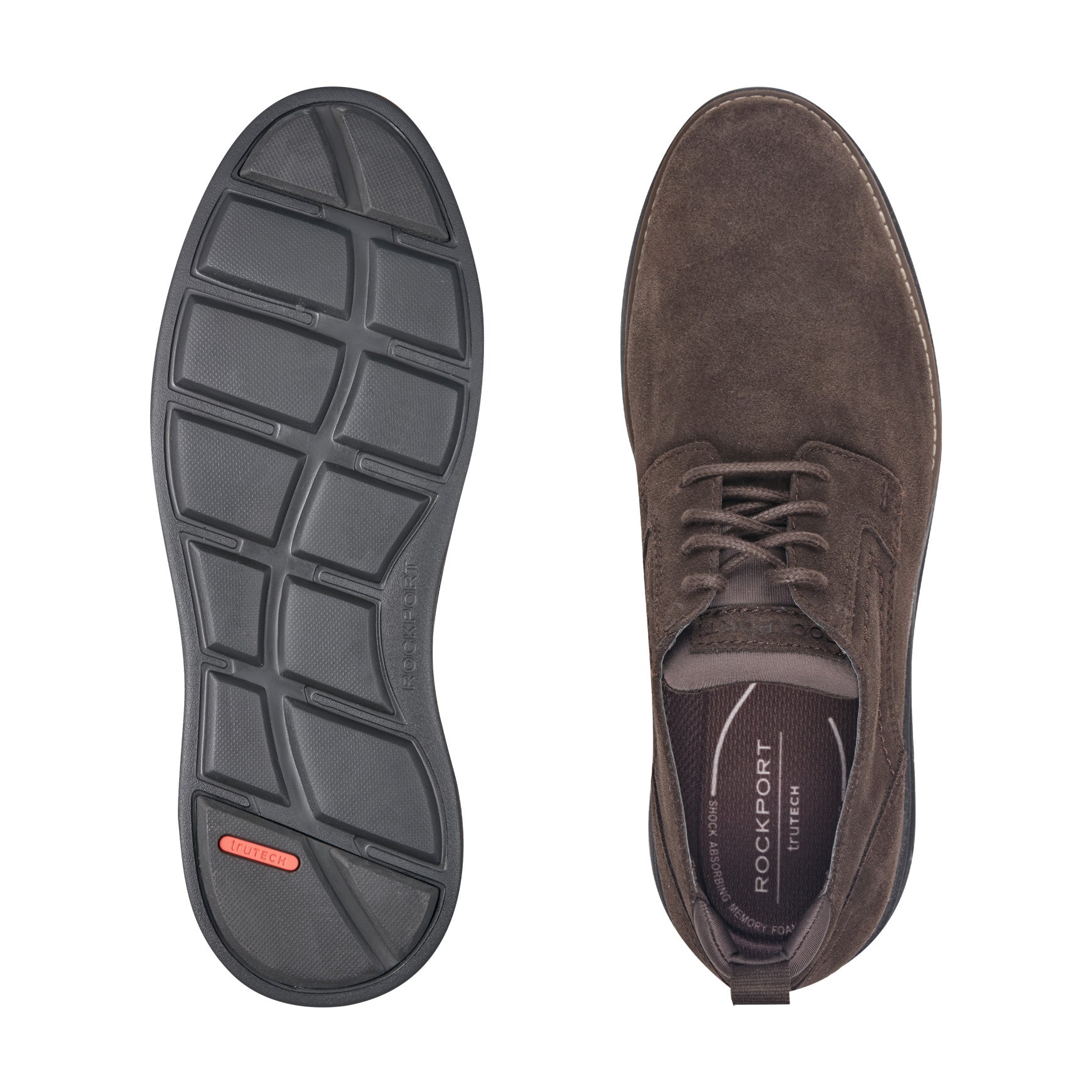 Men Rockport Canton Casual Lace-up Oxford Dark Brown Suede