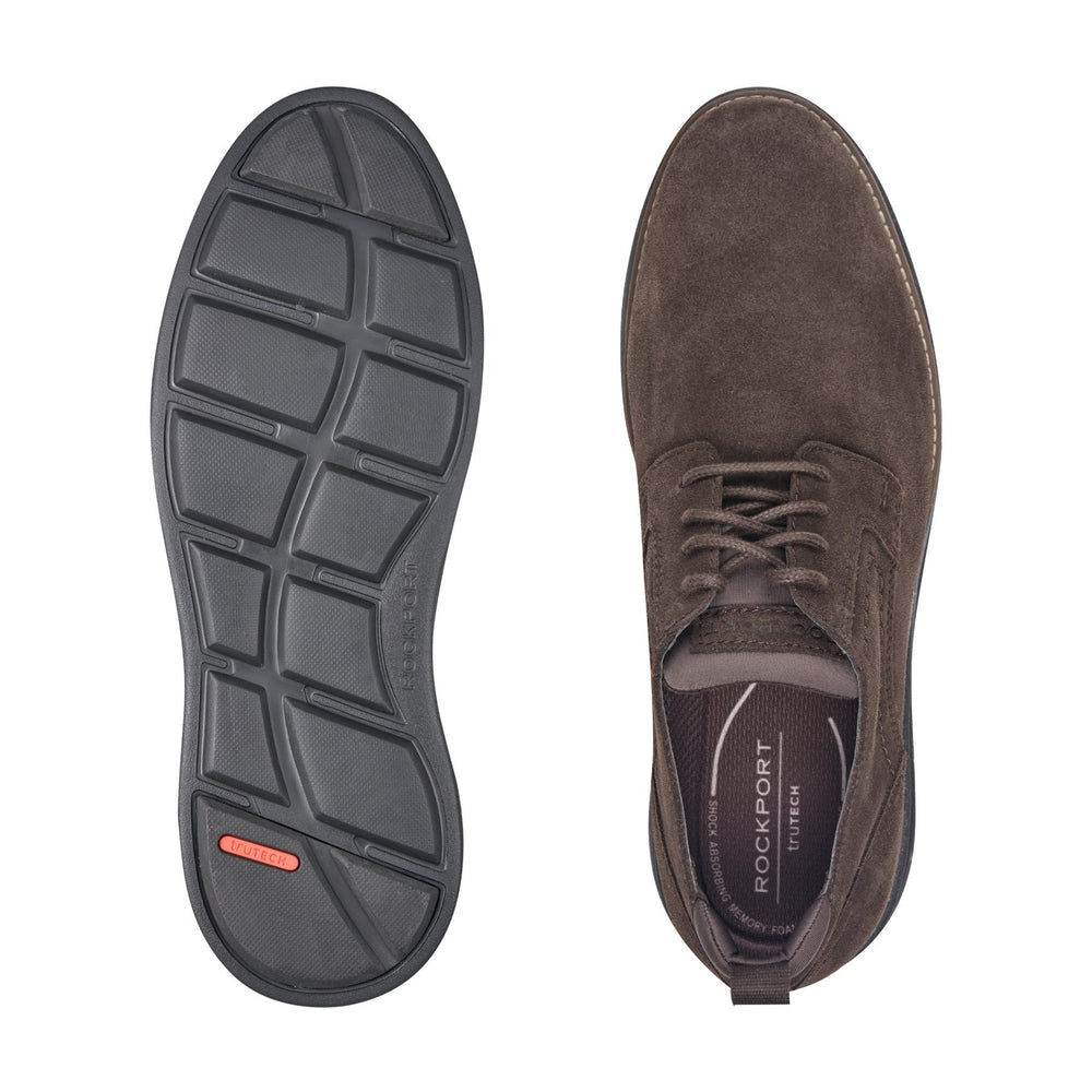 Men Rockport Canton Casual Lace-up Oxford Dark Brown Suede
