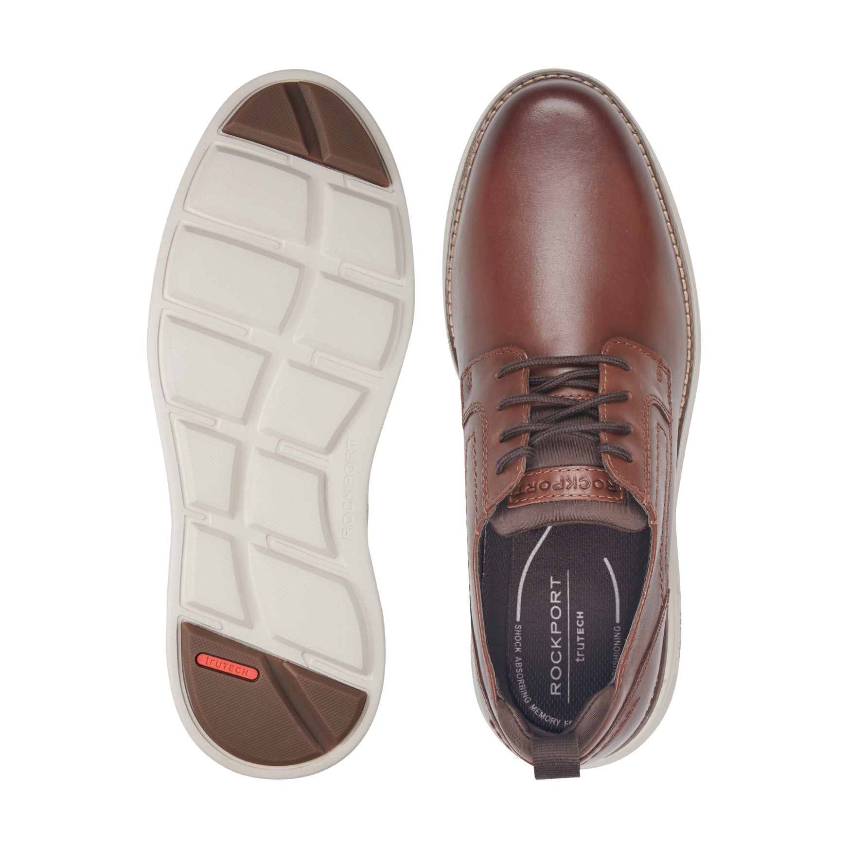 Men Rockport Canton Casual Lace-up Oxford Dark Natural Leather