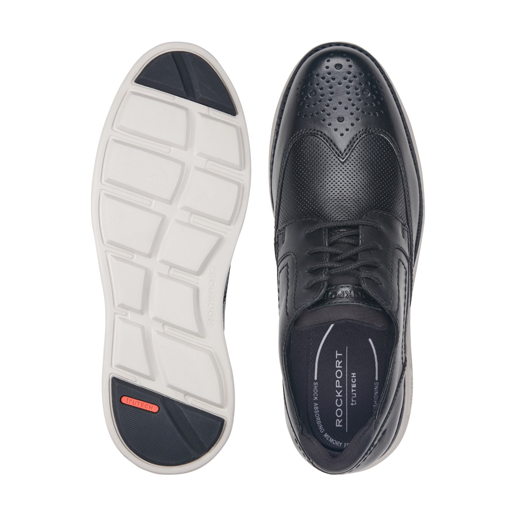 Men Rockport Coltin Casual Lace-up Round Toe Shoes Black