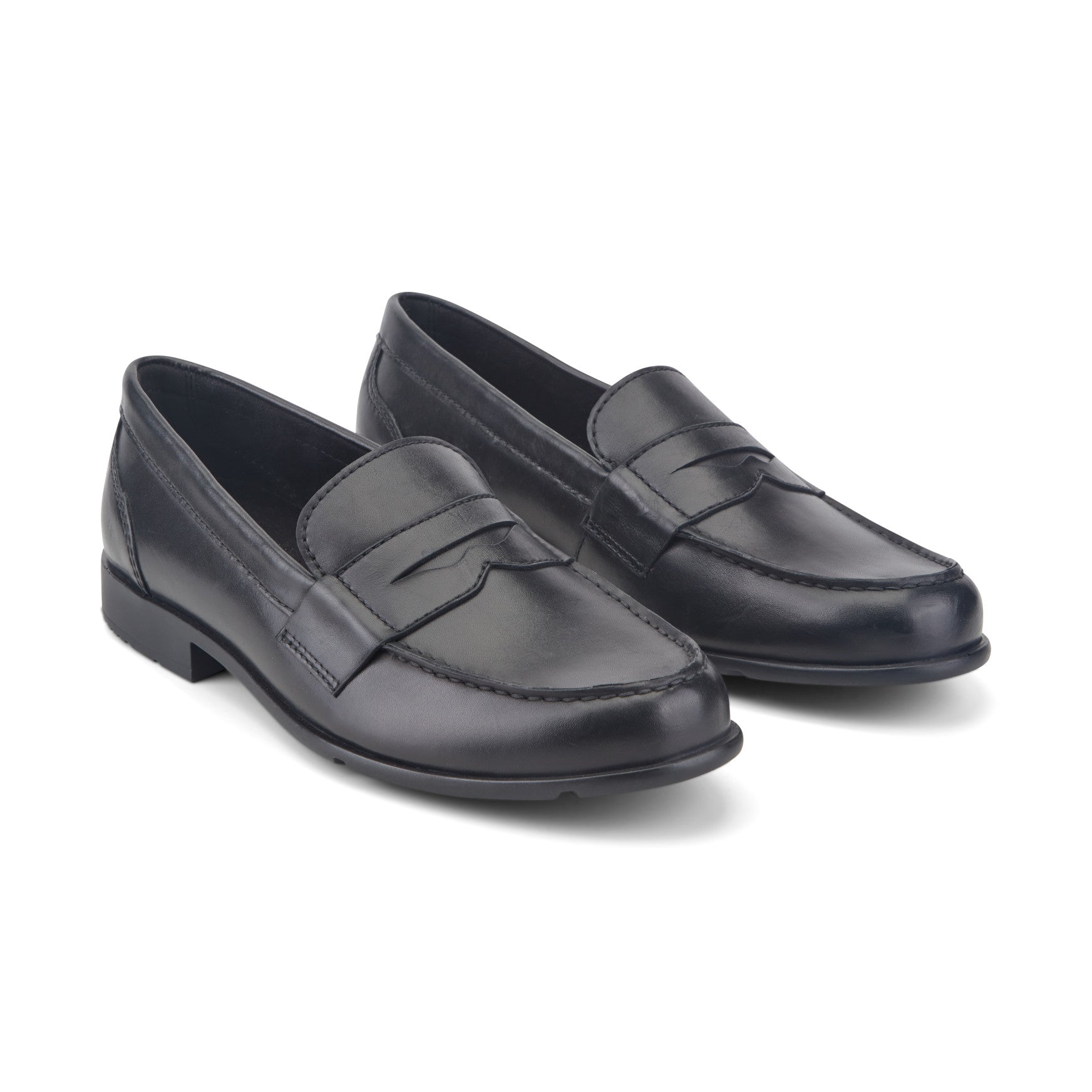 Men Rockport Classic Penny Loafers Black Leather