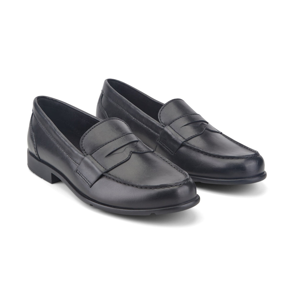Men Rockport Classic Penny Loafers Black Leather