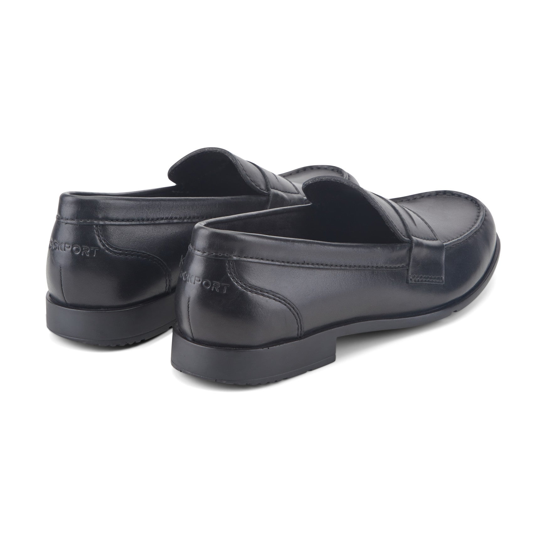 Men Rockport Classic Penny Loafers Black Leather