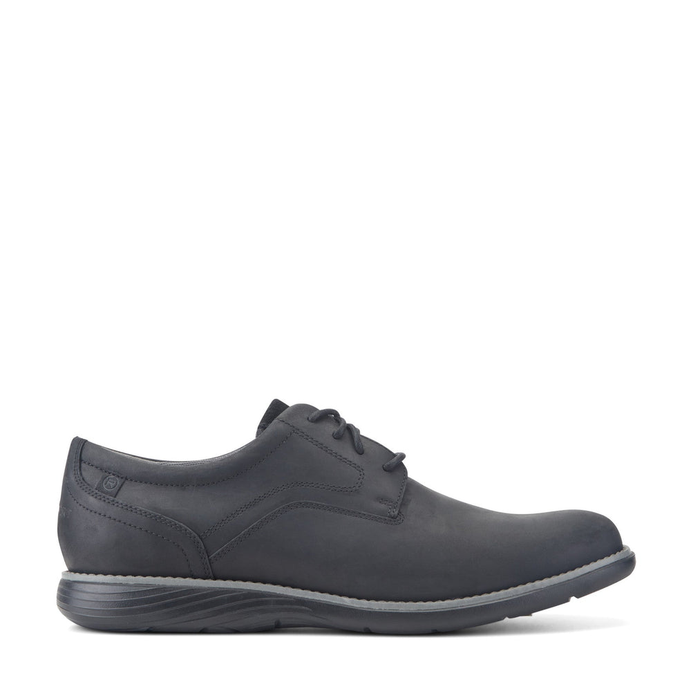 Men Rockport Garett Plain Toe Oxford Black Leather