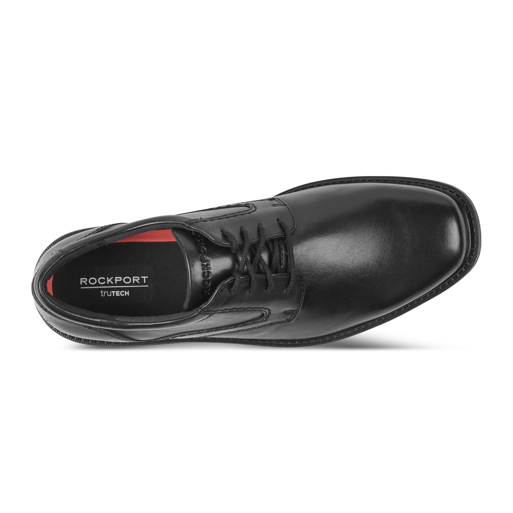 Men Rockport Style Leader 2 Plain Toe Oxford Black Leather