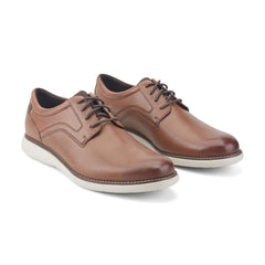 Men Rockport Garett Plain Toe Oxford Cognac Leather