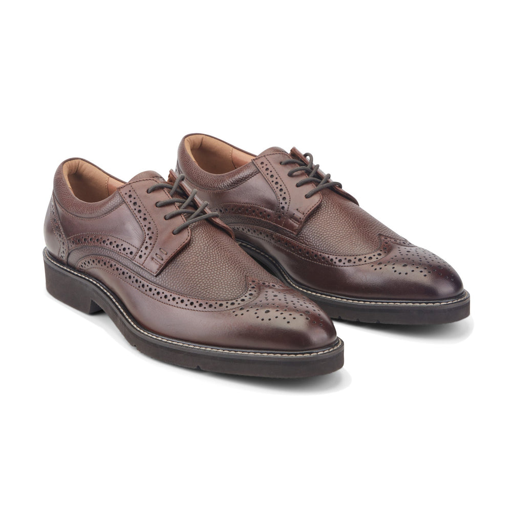 Men Rockport Fallo Dress Lace-up Almond Toe Oxfords Dark Brown Leather