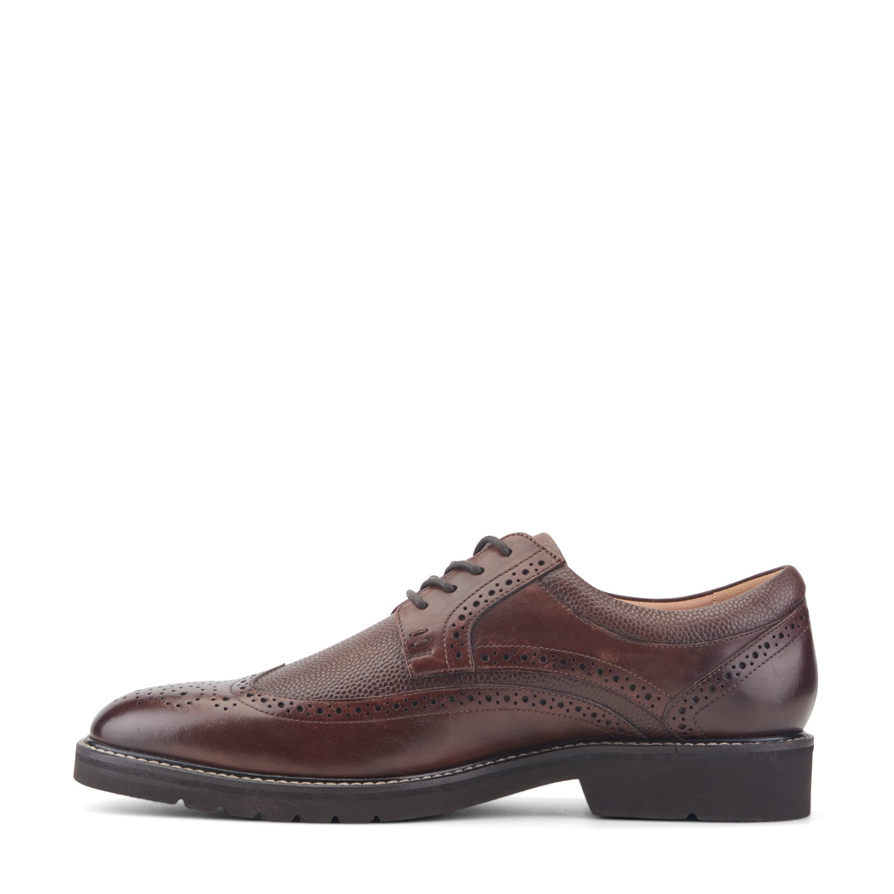 Men Rockport Fallo Dress Lace-up Almond Toe Oxfords Dark Brown Leather
