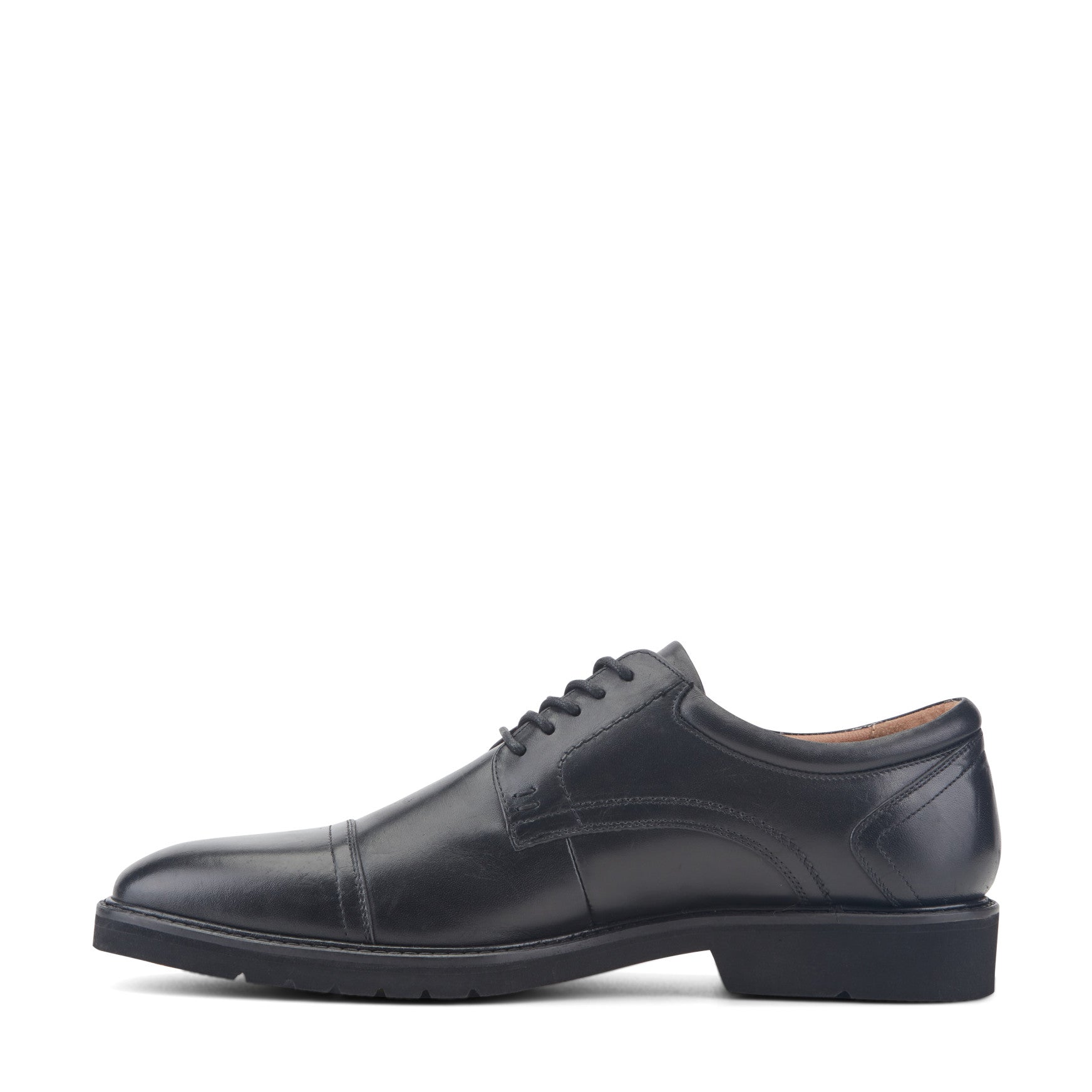 Men Rockport Findlay Dress Lace-up Almond Toe Oxfords Black Leather