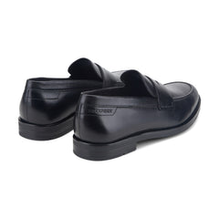 Men Rockport Sutton Penny Loafers Black Leather