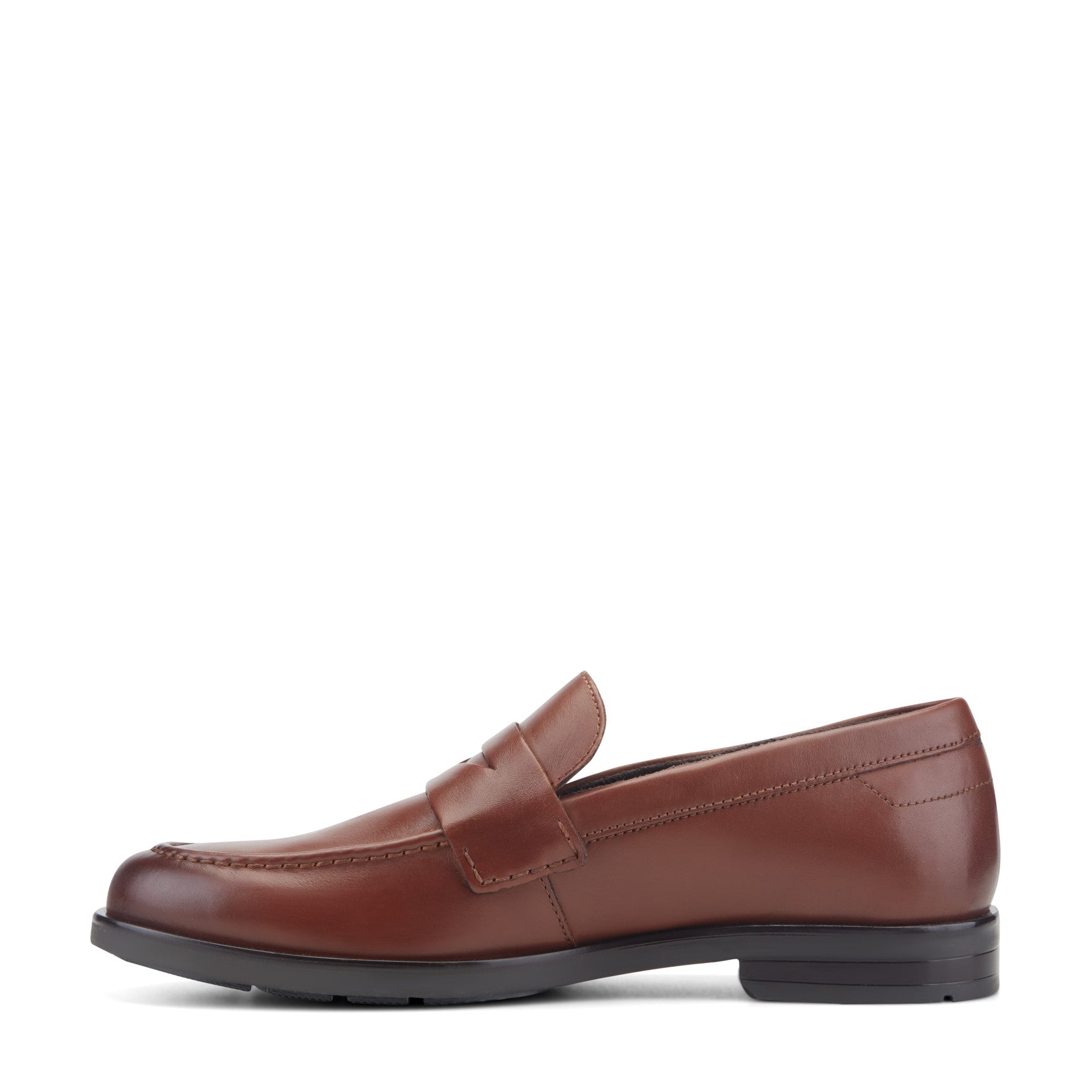 Men Rockport Sutton Penny Loafers Dark Natural Leather