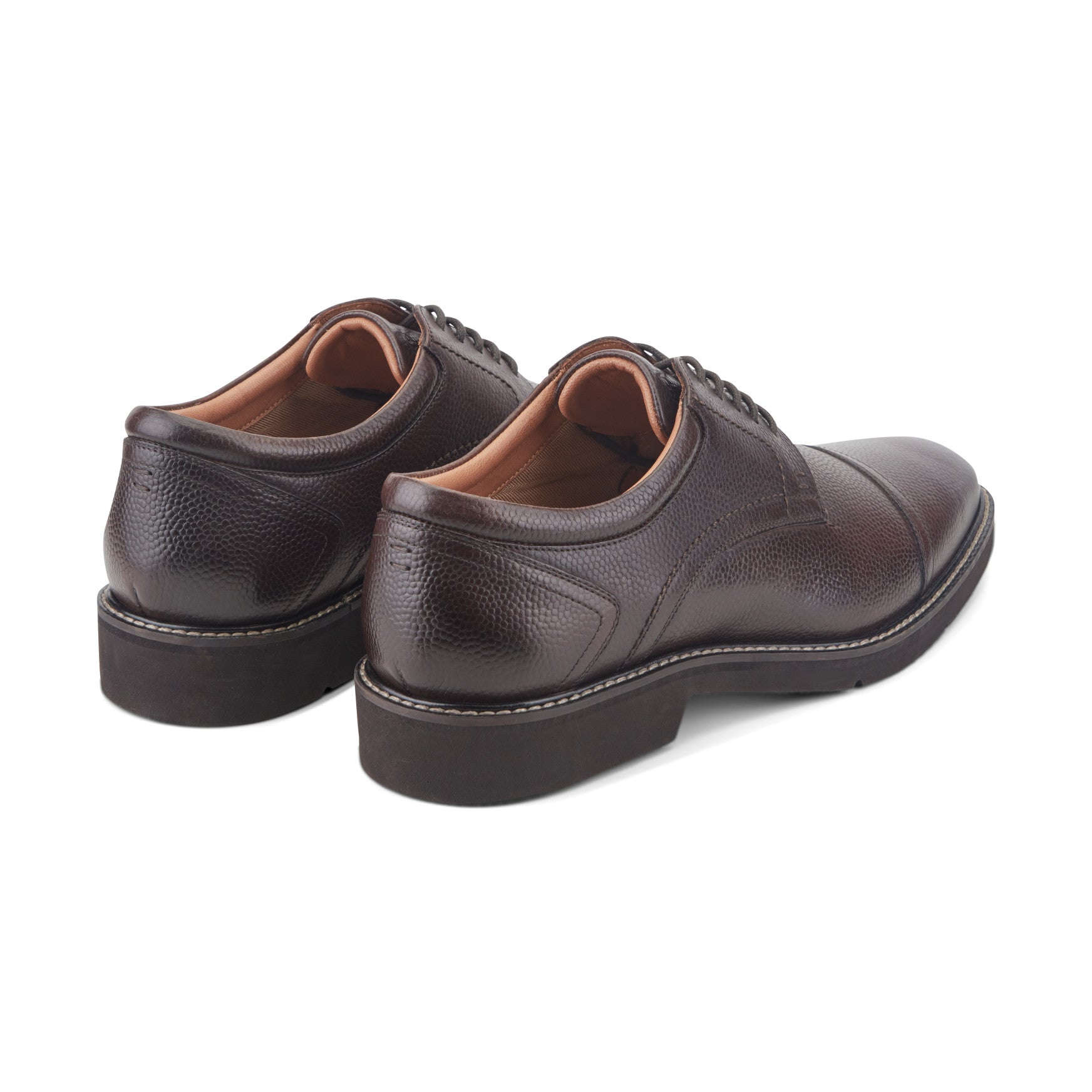Men Rockport Findlay Dress Lace-up Almond Toe Oxfords Dark Brown Leather