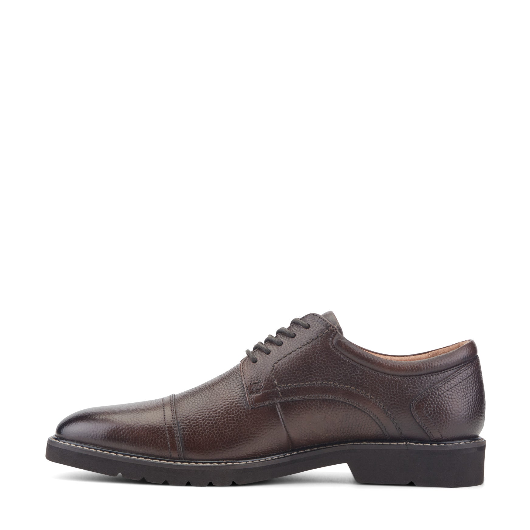 Men Rockport Findlay Dress Lace-up Almond Toe Oxfords Dark Brown Leather