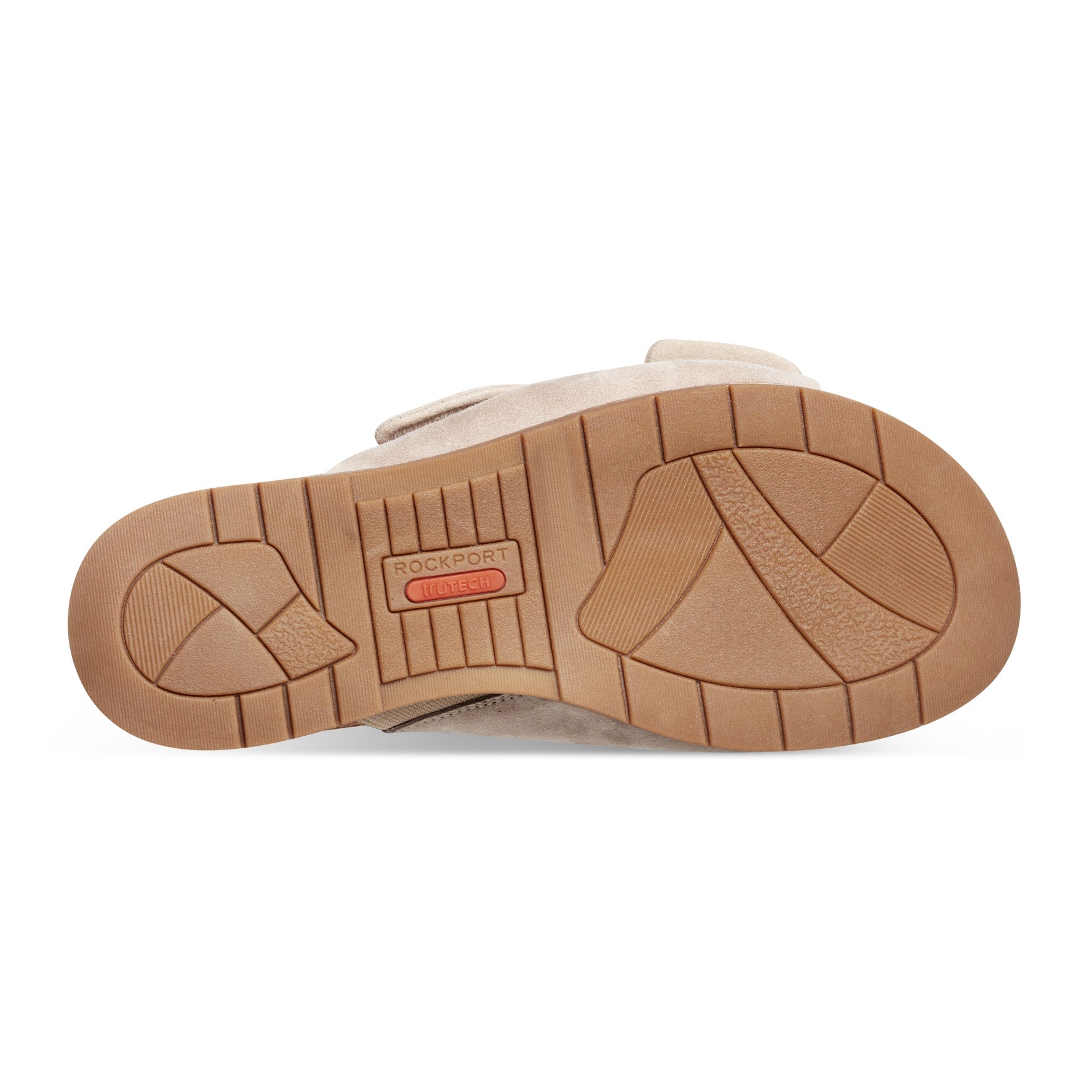 Women Rockport Zova Slip-on Open Toe Flat Casual Sandals Taupe Suede