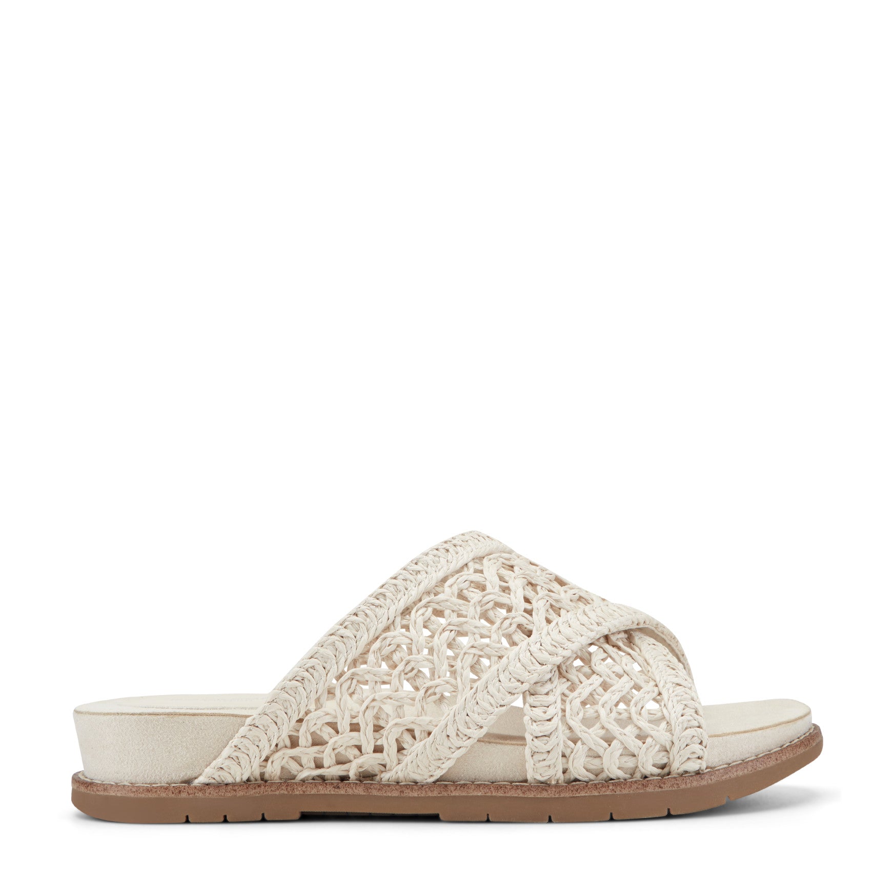 Women Rockport Zora Open Toe Slip-on Flat Casual Sandals Ivory